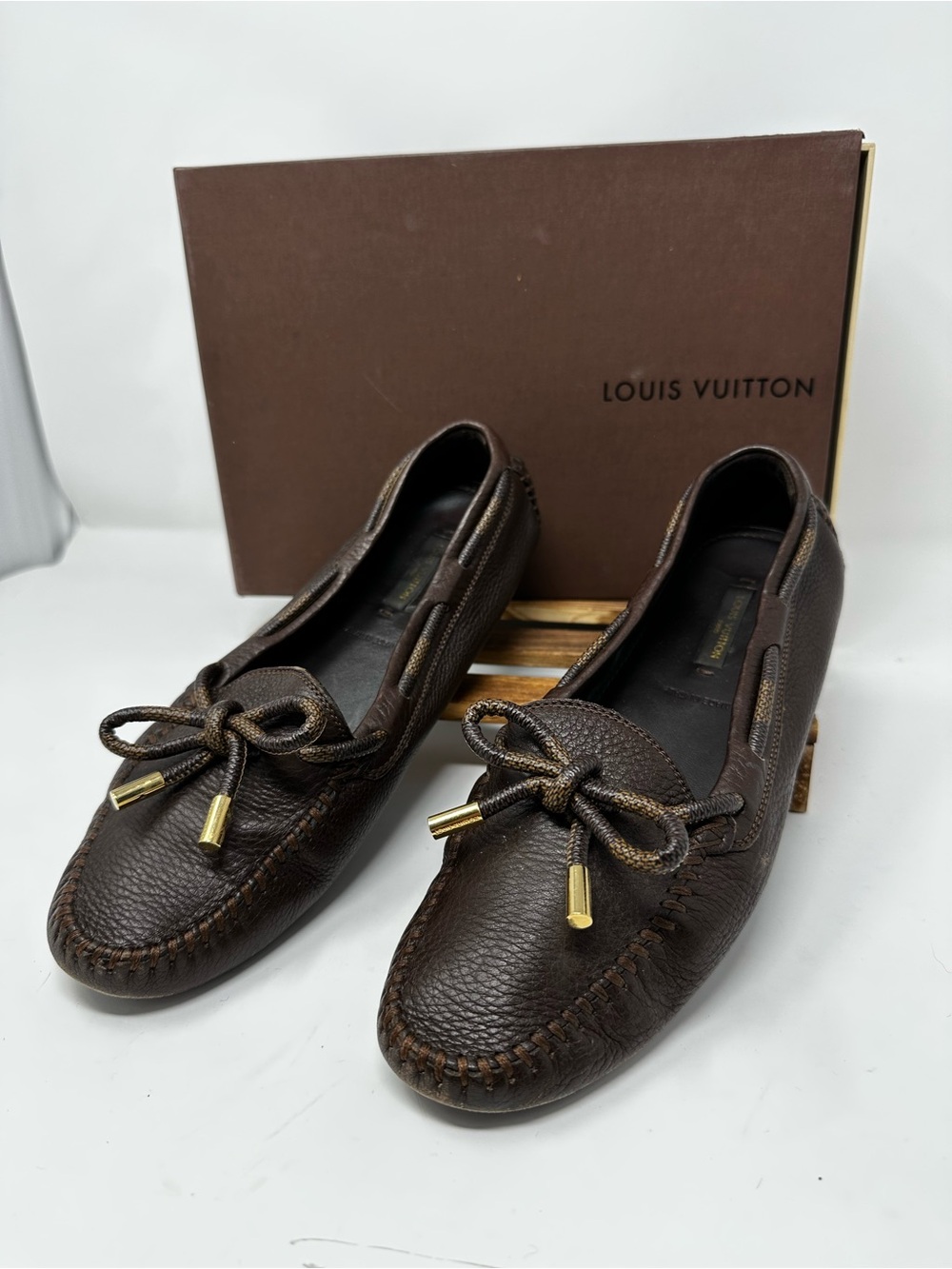 Louis Vuitton Brown Leather Driving Loafers / Moccasins 🤎✨